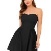 Women's Sexy Strapless Party Dress Sweetheart Neck Off Shoulder Sleeveless Mini Dress