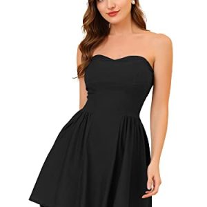 Women's Sexy Strapless Party Dress Sweetheart Neck Off Shoulder Sleeveless Mini Dress