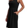 Women's Summer Dress 2025 A-Line Sleeveless Casual Sundress with Pockets Floral/Solid