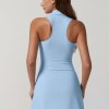 Womens Zip Front Tennis Dress Polo Collar Racer Back Workout Golf Dresses Build in Shorts with Pockets