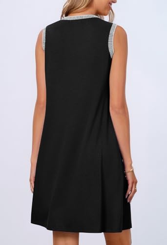 Women's 2025 Summer Casual Sundress Beach Vacation Sleeveless Tank Crewneck Coverup Mini Dresses