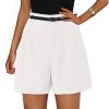 Shorts for Women Dressy 2025 Summer Elastic High Waisted Wide Leg Business Casual Work Shorts with Pockets