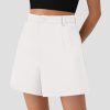 Shorts for Women Dressy 2025 Summer Elastic High Waisted Wide Leg Business Casual Work Shorts with Pockets