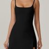 Womens Spaghetti Strap Tennis Dress with Shorts Workout Side Slit Active Golf Dresses