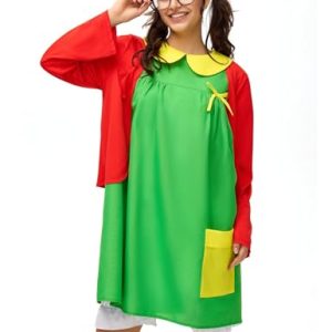 Halloween Costume Women Adult 6pcs Set Funny Cute Outfit Red Green Dress Costumes Plus Size Mexican Comedy Cosplay Party
