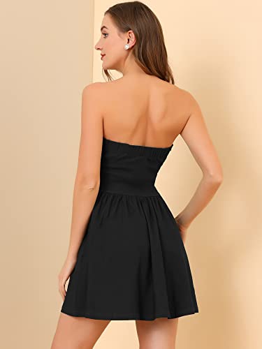 Women's Sexy Strapless Party Dress Sweetheart Neck Off Shoulder Sleeveless Mini Dress
