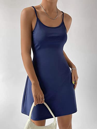 Women's Dress Sundresses for Women Solid Backless Cami Dress, Short Cami Dress Women's Dress AIEBO(X-Small)