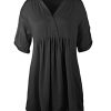 Women's Babydoll Short Sleeve Tunic Dress V Neck Cute Casual Loose Dresses