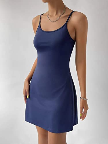 Women's Dress Sundresses for Women Solid Backless Cami Dress, Short Cami Dress Women's Dress AIEBO(X-Small)