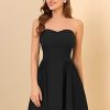 Women's Sexy Strapless Party Dress Sweetheart Neck Off Shoulder Sleeveless Mini Dress