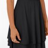 Women's Square Neck Summer Party Flowy Ruffle Hem Ruched Waist Mini Dress
