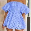Women's Off The Shoulder Babydoll Dress Short Puff Sleeve Casual A Line Ruffle Summer Dresses