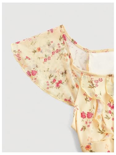 Women's Vintage Floral Dress Summer Cap Sleeve Mini Dresses Going Out Beach Short Dress