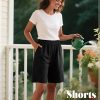 3 Pack Women's 8" Bermuda Shorts, High Waist Stretch Casual Knee Length Bottoms Summer Athletic Gym Short with Pocket