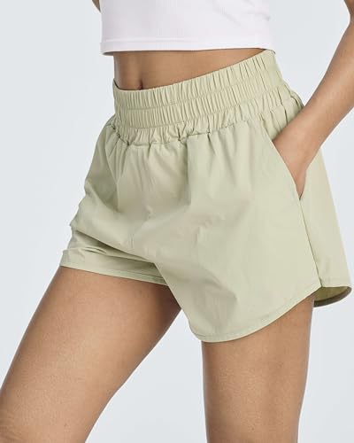 4 Pack Women's 2.5'' High Waisted Running Shorts with Liner - Quick Dry, Dry Fit, Gym Workout