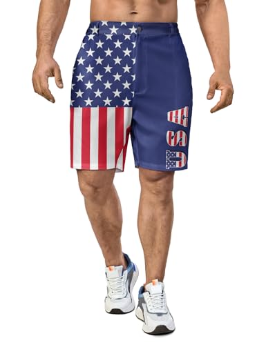 Funny Men's Golf Shorts Fun Work Polo Dress Short for Men Lightweight Quick Dry Multi-Pocket