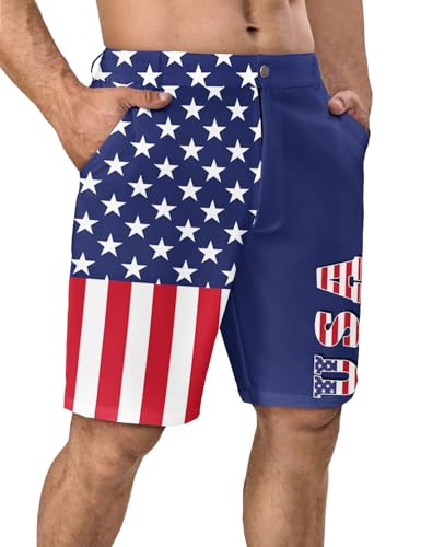 Funny Men's Golf Shorts Fun Work Polo Dress Short for Men Lightweight Quick Dry Multi-Pocket