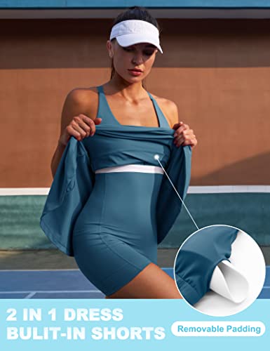 Womens Tennis Dress with Shorts Underneath Athletic Dress for Women Golf Dresses Summer Outfits for Workout