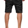 Mens Casual Shorts - Cotton Drawstring Summer Beach Stretch Twill Chino Golf Shorts