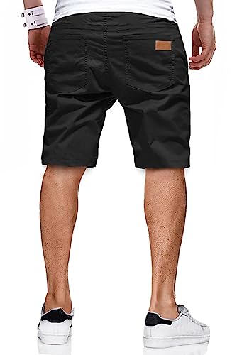 Mens Casual Shorts - Cotton Drawstring Summer Beach Stretch Twill Chino Golf Shorts