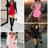 Women Sexy Halter Deep V Neck Ruched Bodycon Dress Summer Side Slit Mesh Hem Cocktail Club Party Short Mini Dresses