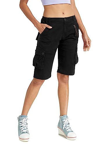 Women's Casual Cargo Camo Shorts Military Style 6 Pockets Work Outdoor Summer Shorts