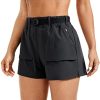 Women's Waterproof Stretch Hiking Shorts Mid Rise Summer for Outdoor Golf Workout with Zip Pockets Belt - 3''