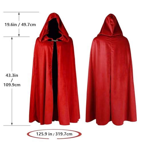 Renaissance Hooded Cloak Halloween Medieval Costume Cosplay Short Cape for Men and Women