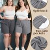 3 Pack Plus Size Bermuda Shorts for Women Comfy Loose Casual Drawstring Sweat Pants with Pockets XL-5XL