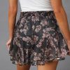 Flowy Shorts for Women Casual Boho Floral Skorts Ruffle Mini Skirts Running Tennis Butterfly Chiffon Shorts