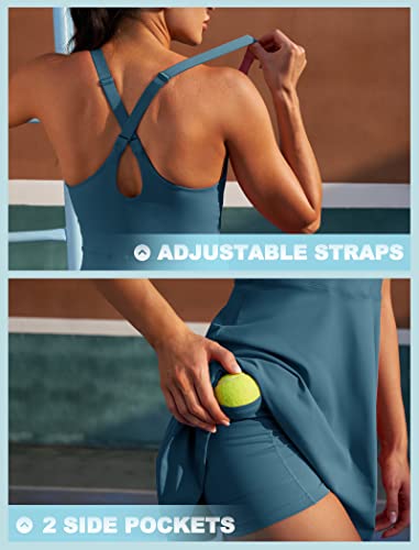 Womens Tennis Dress with Shorts Underneath Athletic Dress for Women Golf Dresses Summer Outfits for Workout