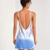 Women's Dress Ombre Draped Collar Satin Cami Dress - Sexy Spaghetti Strap Backless Zipper Short Dress Women's Dress