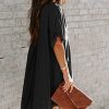 Women's Babydoll Short Sleeve Tunic Dress V Neck Cute Casual Loose Dresses