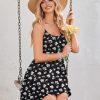 Women's Summer Dress Adjustable Spaghetti Strap Floral Mini Casual Dress with Pockets Fit & Flare Beach Sundress