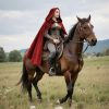 Renaissance Hooded Cloak Halloween Medieval Costume Cosplay Short Cape for Men and Women