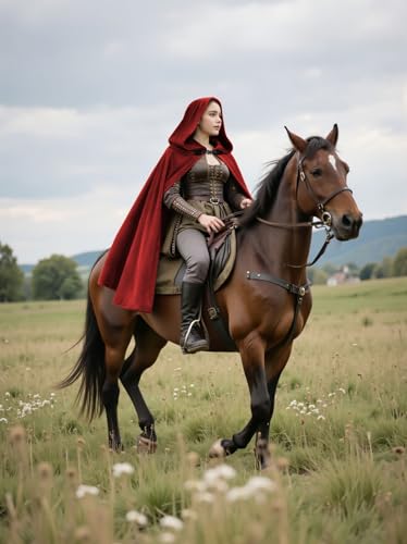 Renaissance Hooded Cloak Halloween Medieval Costume Cosplay Short Cape for Men and Women