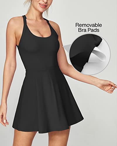Tennis Dress with Built in Shorts and Bra Athletic Dress for Women Summer Cut Out Twisted Golf Workout Dress