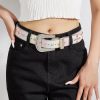 Colorful Rhinestones Belt for Women Girl Sequined Pants Belt Bead Trim Belts for Shorts Dress Fashion Waist Accessories