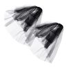 2pcs Double Layer Cover Hijabs with Hair Comb Elegant Short Veils for Women Environmental Friendly Material for Parties and