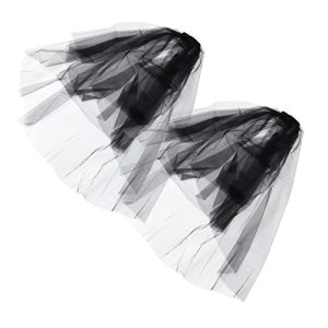 2pcs Double Layer Cover Hijabs with Hair Comb Elegant Short Veils for Women Environmental Friendly Material for Parties and