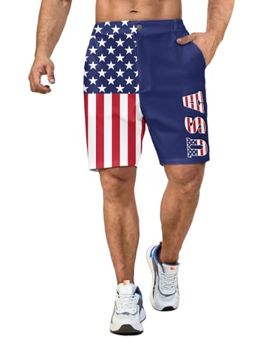 Funny Men's Golf Shorts Fun Work Polo Dress Short for Men Lightweight Quick Dry Multi-Pocket