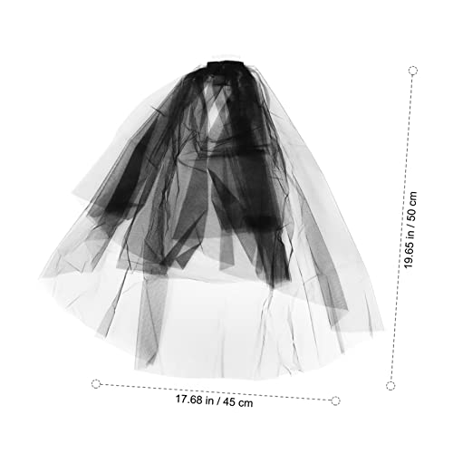 2pcs Double Layer Cover Hijabs with Hair Comb Elegant Short Veils for Women Environmental Friendly Material for Parties and