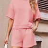 Womens 2 Piece Outfits Casual Oversized Cropped Sweatshirt and High Waist Running Shorts Tracksuit Sets