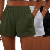 3 Pack Women's Sweat Shorts, Elastic High Waist Casual Summer Lounge Cotton Comfy Athletic Shorts with Pockets
