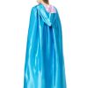Blue Fairy Hooded Cloak Costume Cape Cosplay Princess Costume for Women Adult Halloween Outfit Girl