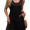 Women's Summer Dress 2025 A-Line Sleeveless Casual Sundress with Pockets Floral/Solid