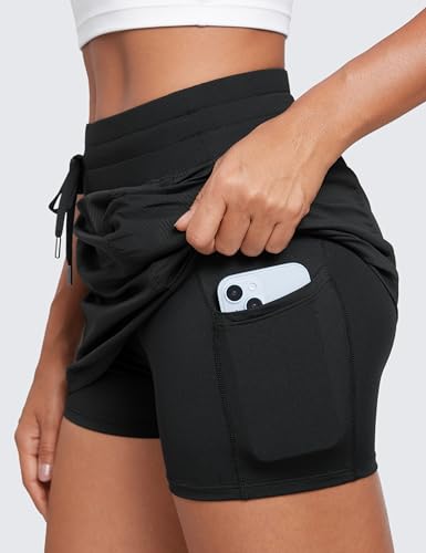 Lightweight High Waisted Skirts for Women Golf Casual Athletic Drawstring Skort with Side Pockets