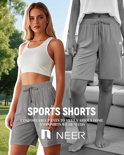 3 Pack Women's Quick Dry Shorts Women Drawstring High Waisted Bermuda Athletic Shorts with Pockets