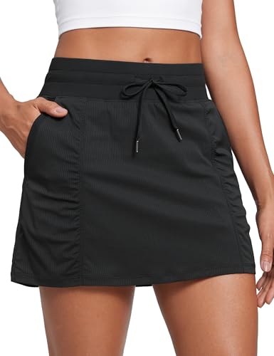 Lightweight High Waisted Skirts for Women Golf Casual Athletic Drawstring Skort with Side Pockets