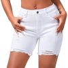 Women??s Casual Summer Ripped High Waisted Shorts Stretch Distressed Frayed Raw Hem Jean Shorts